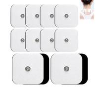 TENS Machine Pads 50 x 50mm, 12 Pcs Latex-Free Replacement Electrode Pads with 3.5mm Stud Connectors, Self-Adhesive TENS Pads for Muscle Relief, Compatible with BEURER SANITAS and Most TENS Machines