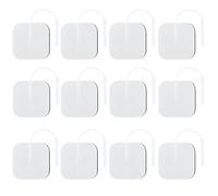 TENS Machine Pads Replacement, 5x5cm Self-Adhesive Patches with 2mm Pin Connector, Reusable Electrode Pads for TENS Unit and EMS Machine (12 Pcs)