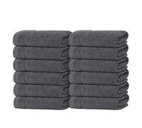 Tens Towels 12 Pack Washcloths, 100% Cotton Towels, Lighter Weight & Super Absorbent Face Towels, Quick Dry Washcloths for Bathroom, Perfect Face Cloths for Daily Use (Dark Grey)