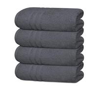 Tens Towels 4 Pc Dark Grey Bath Towels Set 100% Cotton Bathroom Towels 27 x 54 Inches Perfect Everyday Light Weight Quick Dry Towels for Bathroom