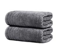Tens Towels Large Bath Sheets, 100% Cotton, 35x70 inches Extra Large Bath Towel Sheets, Lighter Weight, Quicker to Dry, Super Absorbent, Oversized Bath Towels, (Pack of 2, Dark Grey)