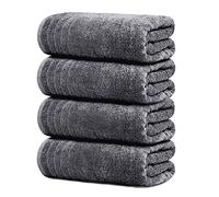 Tens Towels Large Bath Towels, 100% Cotton, 30 x 60 Inches Extra Large Bath Towels, Lighter Weight, Quicker to Dry, Super Absorbent, Perfect Bathroom Towels (Pack of 4, Dark Grey)