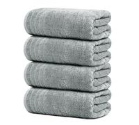 Tens Towels Large Bath Towels, 100% Cotton, 30 x 60 Inches Extra Large Bath Towels, Lighter Weight, Quicker to Dry, Super Absorbent, Perfect Bathroom Towels (Pack of 4, Cool Grey)
