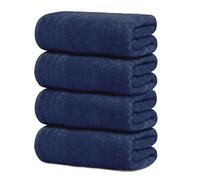 Tens Towels Large Bath Towels, 100% Cotton, 30 x 60 Inches Extra Large Bath Towels, Lighter Weight, Quicker to Dry, Super Absorbent, Perfect Bathroom Towels (Pack of 4, Navy)