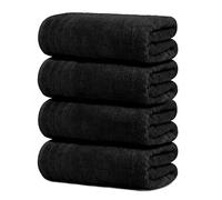 Tens Towels Large Bath Towels, 100% Cotton Towels, 30 x 60 Inches, Extra Large Bath Towels, Lighter Weight & Super Absorbent, Quick Dry, Perfect Bathroom Towels for Daily Use (Pack of 4) (Black)
