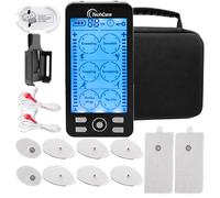 Tens Unit TechCare Plus 24 Massager Muscle Stimulator Device Machine Pulse Massager with Protective Cover Case Sciatica Plantar Fasciitis Tennis Elbow Back Shoulder Neck