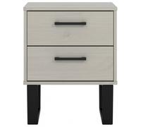 Tensas Grey 2 Drawer Bedside Cabinet