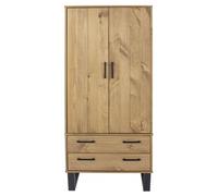 Tensas Industrial Style Oak Effect 2 Door 2 Drawer Wardrobe