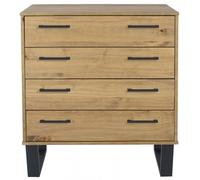 Tensas Industrial Style Oak Effect 4 Drawer Chest
