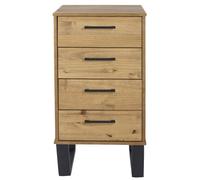 Tensas Industrial Style Oak Effect 4 Drawer Narrow Chest