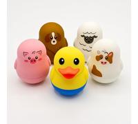 TensCare Farm Friends Baby Bath Toys 5-Pack - Duck, Sheep,Cow, Dog, Pig Floating Water Temperature Thermometer, LCD & Red Hot-Alert LED, BPA-Free Silicone, Long Lasting Battery Toy