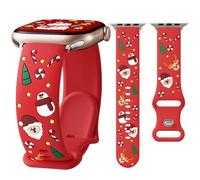 Tensea for Christmas Apple Watch Band 49mm 46mm 45mm 44mm 42mm 41mm 40mm 38mm for Women Men, iWatch Silicone Strap Soft Replacement Wristband Accessories, for Ultra SE Series 11 10 9 8 7 6 5 4 3 2 1