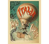 Tensi Emile Julhes Hot Air Balloon Old Advertising Canvas Wall Art Print