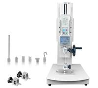 Tensile Testing Machine 10-500N Manual Force Gauge Stand, 300mm Stroke, 2 Testing Clamps, LCD Display, Output Function for Tension Compression Destructive Testing