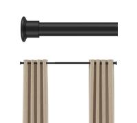 Tension Curtain Rod by EZFurni, 42-123 Inches, Heavy Duty Tension Rods for Windows, Adjustable Spring Loaded Curtain Rods No Drilling, Renter Friendly, Hold Up Blackout Curtains and Non Slip, Black