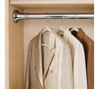 Tension Curtain Rod Heavy Duty Adjustable No Drilling Non-Slip Shower Curtain Rod Never Rust Spring Rod 40-500 cm Never Collapse Multi-Purpose for Shower Doorway Bedroom(Metallic,2.6-3.5m)