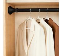 Tension Curtain Rod Heavy Duty Adjustable No Drilling Non-Slip Shower Curtain Rod Never Rust Spring Rod 40-500 cm Never Collapse Multi-Purpose for Shower Doorway Bedroom(Black,0.7-1.2M)