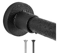 Tension Curtain Rods - Extendable upto 81-106 cm - No Drill & Rust Proof Shower Curtain Rods for Bathroom - Black Shower Rods