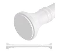 Tension Curtain Rods No Drilling, Adjustable Shower Curtain Rod, 360-490cm Extra Long Heavy Duty Telescoping Rod Never Rust Non-Slip for Bathroom Windows Closet Room Divider(White,410-490cm)