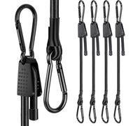 Tension Elastic Straps with Carabiner, Pack of 4 Expander with Hooks, Adjustable, 100 cm Extra Strong Rubber Tensioner, Rubber Bands for Awning, Garden Tools, Car, Luggage Transport, Bicycle and