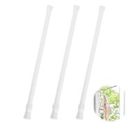 Tension Rod, 3Pcs Tension Rods for Curtains, Net Curtain Rod Tension Rod for Clothes, 30-50cm Extendable Hanging Bar Door Curtain Pole, Curtain Rods White for Cupboard, Kitchen, Windows, Bookshelf