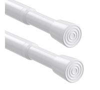 Tension Rod 68-100cm 2Pack Extendable Curtain Poles No Drilling White Spring Rods Net Curtain Rod Adjustable Shower Curtain Pole Tension Rod for Curtains,Clothes,Window
