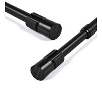 Tension Rods for Curtains Extendable Shower Curtain Pole 104-193cm Adjustable Net Curtain Rod Telescopic Curtain Rods No Drilling Shower Rails for Window Bathroom Wardrobe, Black