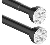 Tension Rods for Curtains Extendable Shower Curtain Pole No Drill Curtain Pole Shower Poles Extendable No Drill for Bathroom, Window, Door, Closet, 63-85cm Black(Diameter 25 mm)