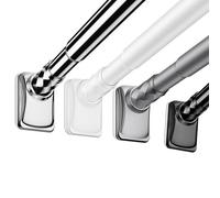 Tension Rods for Windows 40-500cm No Drilling Curtain Rods Adjustable Shower Curtain Rail Expandable Tension rods for Closet, Doorway(White,50-75cm (19-29in))
