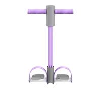 Tension Rope - 4 Tubes Elastic Sit Up Pull Rope with Foot Pedal - Foam Handle, Non-slip and Sweat-absorbent, Can Exercise Multiple Parts of The Body for Fitness, Weight Loss, Training, Yoga