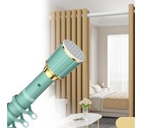 Tension Shower Curtain Rod, No Drilling, Adjustable 70-120cm, 210-300cm, 360-450cm, Telescopic, Clamp Curtain Rod for Bathroom & Window (Green, 360-450cm)