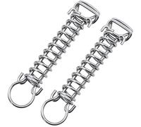 Tension Spring Spring with Double Hooks - Mounting Accessories, Sun Sail, Steel Spring for Tent, Awning, Boat, Caravan, Pack of 2, Stainless Steel, Silver