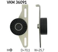 Tensioner Pulley, v-ribbed belt for DACIA LOGAN SANDERO SOLENZA SKF VKM 36091