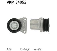 Tensioner Pulley, v-ribbed belt for FORD GALAXY SKF VKM 34052