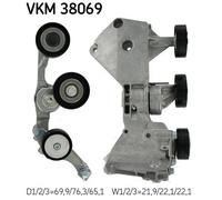 Tensioner Pulley, v-ribbed belt for MERCEDES-BENZ W168 SKF VKM 38069