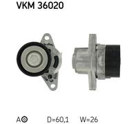 TENSIONER PULLEY, V-RIBBED BELT FOR RENAULT CLIO ESPACE KANGOO SKF VKM 36020