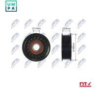 NTY RNK-FR-038 Tensioner Pulley, V-belt