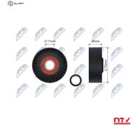NTY RNK-HY-518 Tensioner Pulley, V-belt