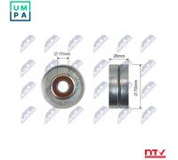 NTY Belt Tensioner Pulley V-Ribbed Drive Belt RNK-NS-015 70mm 26mm