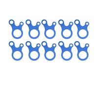 Tensor de cuerda de 3 orificios Ajustadores de apriete de Cable Guy Line para acampar Senderismo Mochilero Actividad al aire Aleación de aluminio liviano Paquete de 10 (Blue)