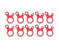Tensor de cuerda de 3 orificios Ajustadores de apriete de Cable Guy Line para acampar Senderismo Mochilero Actividad al aire Aleación de aluminio liviano Paquete de 10 (Red)