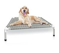 Tensorsine Elevated Dog Bed - Medium Dog Cot with Stainless Steel Frame, Oxford Cloth & Polyester Fiber, White, Size M