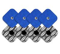 TENSPAD SILVER 8 Electrodes with Snap Fastener, 50 x 50 mm Compatible with Compex, Silver Pattern on the Conductive Surface