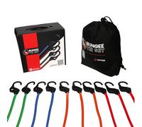 TENSYS Bungee Cords Heavy Duty - 10 Pack Assorted Lengths Elastic Straps with Hooks for Outdoor Camping Cargo Luggage Bike Rack Tent Tie Down Rope Multi Use, Red Orange Green Blue 3x16 3x24 2x32 2x40