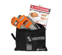 TENSYS Heavy-Duty Cam Buckle Straps - Adjustable Tie Down Cargo Straps for Roof Rack Straps, Moving and Luggage, Strong Webbing Strap with Buckles for Securing Furniture and Equipment - Grey, 2 Pack