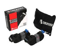 TENSYS Heavy-Duty Cam Buckle Straps - Adjustable Tie Down Straps for Cargo, Moving, Roof Racks & More, Strong Webbing Strap with Buckles for Securing Luggage, Furniture, and Equipment - Black, 2 Pack