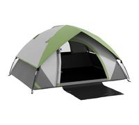 Tent 2-Person Grey Green PolyesterFabric 210x150x110cm 3000mm Sewn Groundsheet.