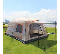 tent， 5-8 Person Large Family Camping Tents for Festival, Hiking with Living Room and Separate Rooms 4 Season Tents Big Family Shelter Tent(Khaki,430 * 305 * 210cm)