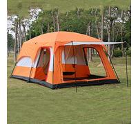 tent， 5-8 Person Large Family Camping Tents for Festival, Hiking with Living Room and Separate Rooms 4 Season Tents Big Family Shelter Tent(Orange,430 * 305 * 210cm)