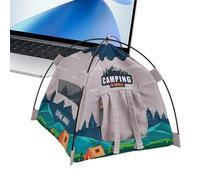 Tent - 6.69 Inch Model | ABS Fabric Decor - Doll Tent Furniture Accessory with Light for Kids Pretend Play Diorama Display Indoor Home Garden Esce